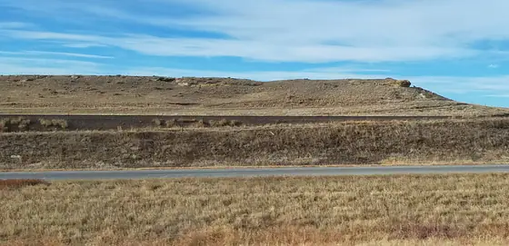 Sandstone-capped ridge of the Fox Hills Formation in eastern Colorado