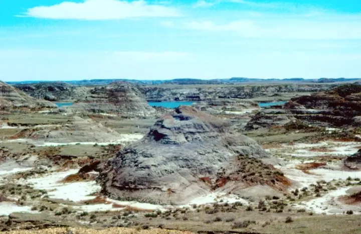 Eroded Hell Creek Formation badlands near Fort Peck Reservoir, Montana