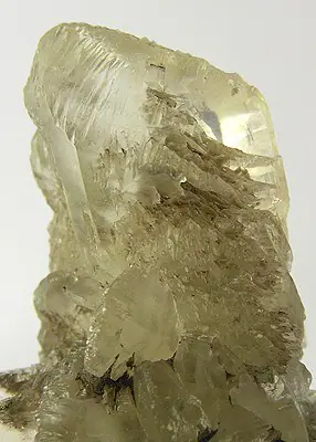 Gypsum mineral specimen with clear bladed crystals