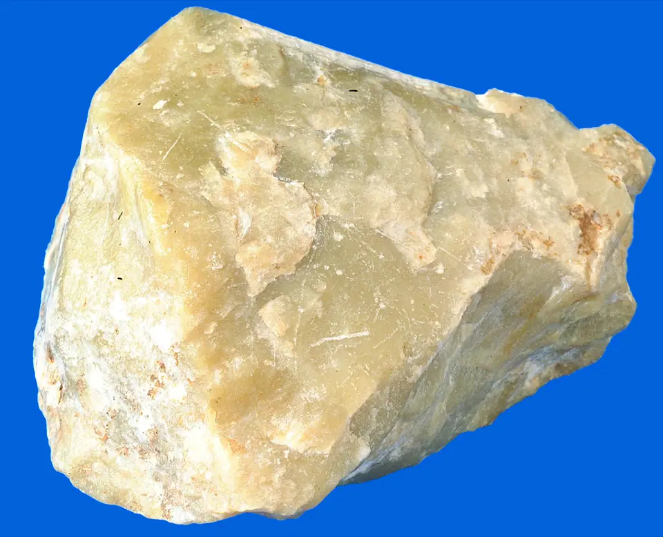Massive pale green serpentine-group mineral specimen from Manitoba, Canada